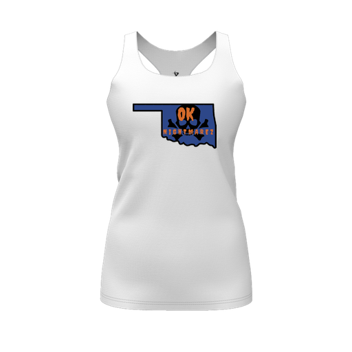 [FT0TRBWH-FYS-LOGO1] Decker Racerback Tank Top (Female Youth S, White, Logo 1)