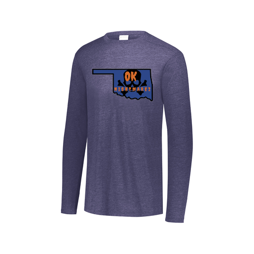[FTLCUBNV-AXS-LOGO1] Decker Men's Tri-Blend T-Shirt - Long Sleeve (Adult XS, Navy, Logo 1)