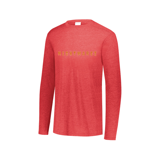 [FTLCUBRD-AXS-LOGO2] Decker Men's Tri-Blend T-Shirt - Long Sleeve (Adult XS, Red, Logo 2)