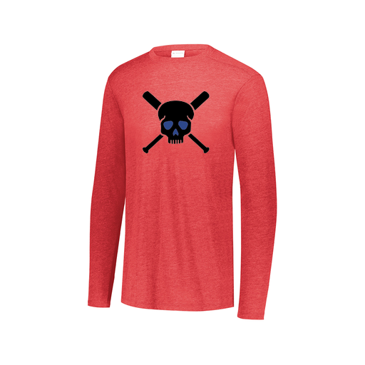 [FTLCUBRD-AXS-LOGO3] Decker Men's Tri-Blend T-Shirt - Long Sleeve (Adult XS, Red, Logo 3)