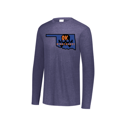 [FTLCUBNV-YS-LOGO1] Decker Youth Tri-Blend T-Shirt - Long Sleeve (Youth S, Navy, Logo 1)