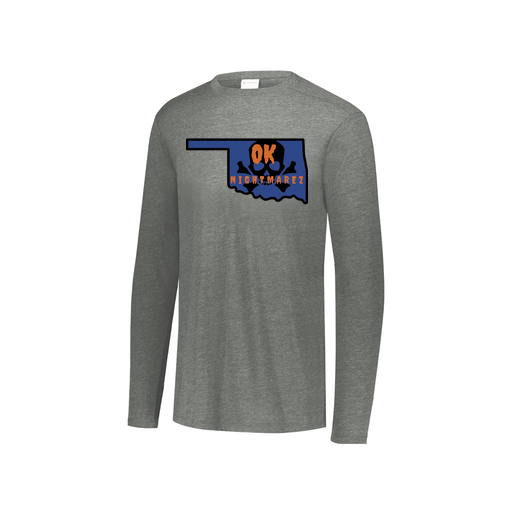 [FTLCUBGY-YS-LOGO1] Decker Youth Tri-Blend T-Shirt - Long Sleeve (Youth S, Gray, Logo 1)