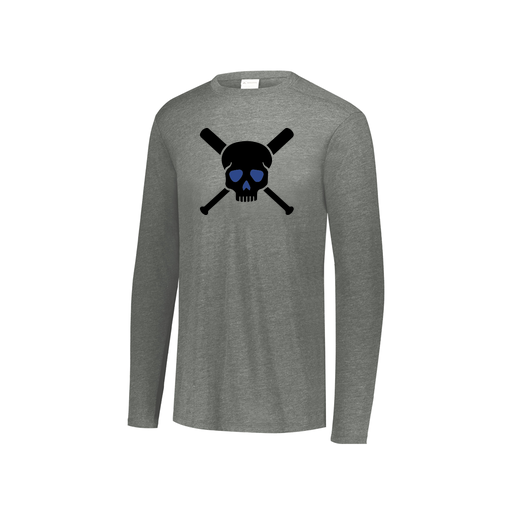 [FTLCUBGY-YS-LOGO3] Decker Youth Tri-Blend T-Shirt - Long Sleeve (Youth S, Gray, Logo 3)